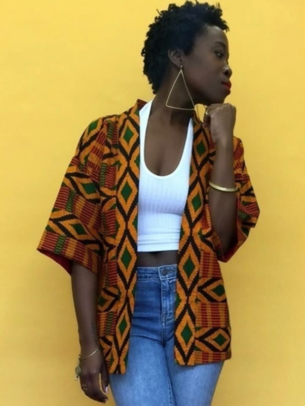 Women's Kente Kimono Jacket Size Small